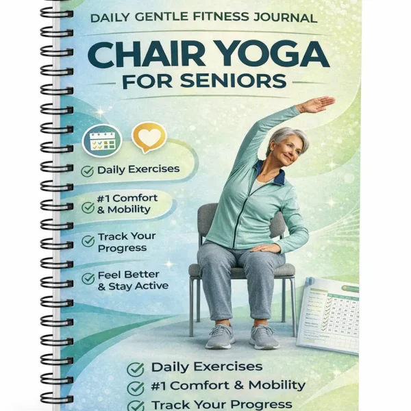 Chair Yoga for Seniors Spiral Workbook – Daily Gentle Fitness Journal with Progress Tracker
