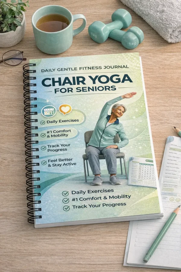 Chair Yoga for Seniors Spiral Workbook – Daily Gentle Fitness Journal with Progress Tracker