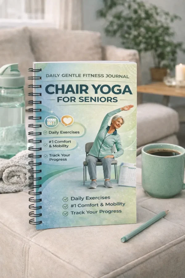 Chair Yoga for Seniors Spiral Workbook – Daily Gentle Fitness Journal with Progress Tracker