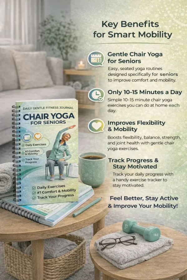 Chair Yoga for Seniors Spiral Workbook – Daily Gentle Fitness Journal with Progress Tracker