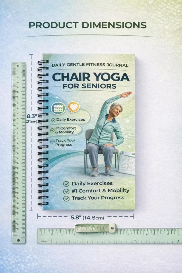 Chair Yoga for Seniors Spiral Workbook – Daily Gentle Fitness Journal with Progress Tracker