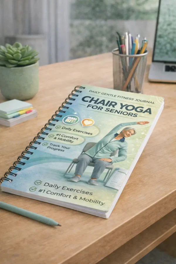Chair Yoga for Seniors Spiral Workbook – Daily Gentle Fitness Journal with Progress Tracker
